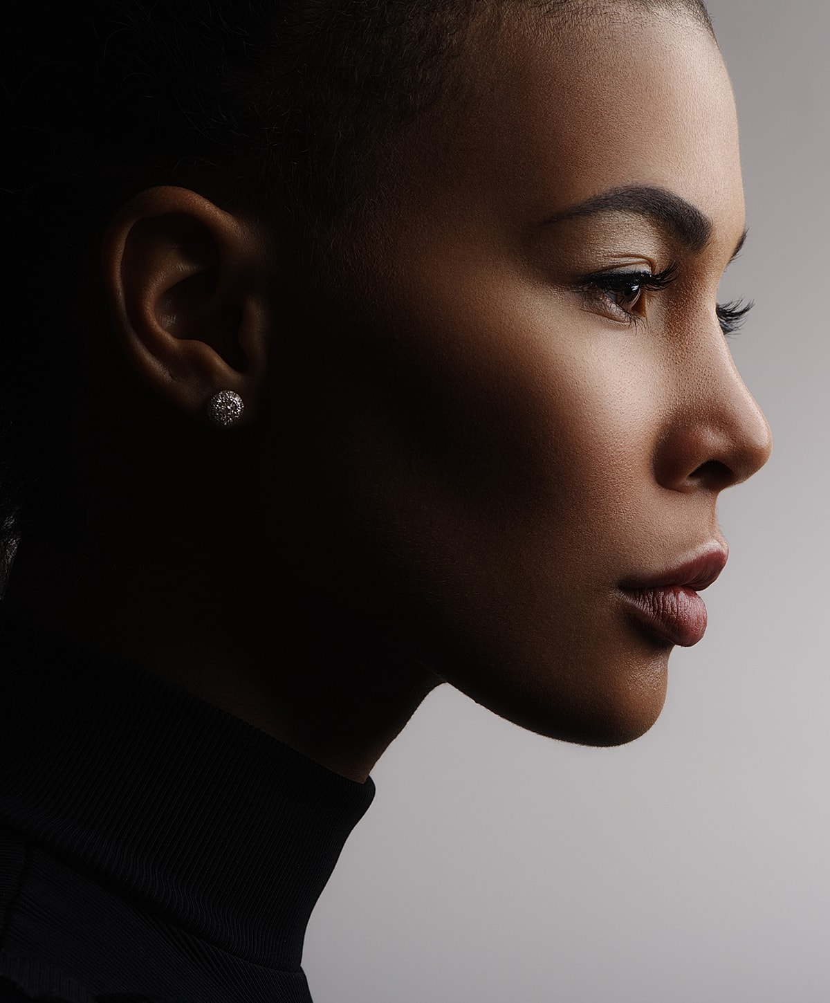 Profile of a woman with elegant features.