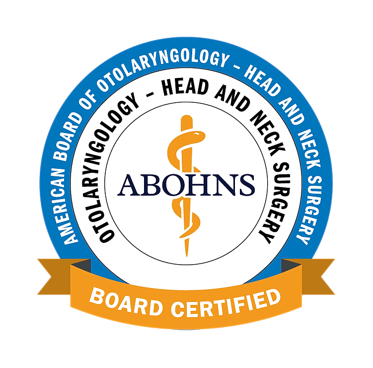 Board certification for otolaryngology specialists.